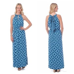 Southern Tide Blue Mosaic Maxi Dress